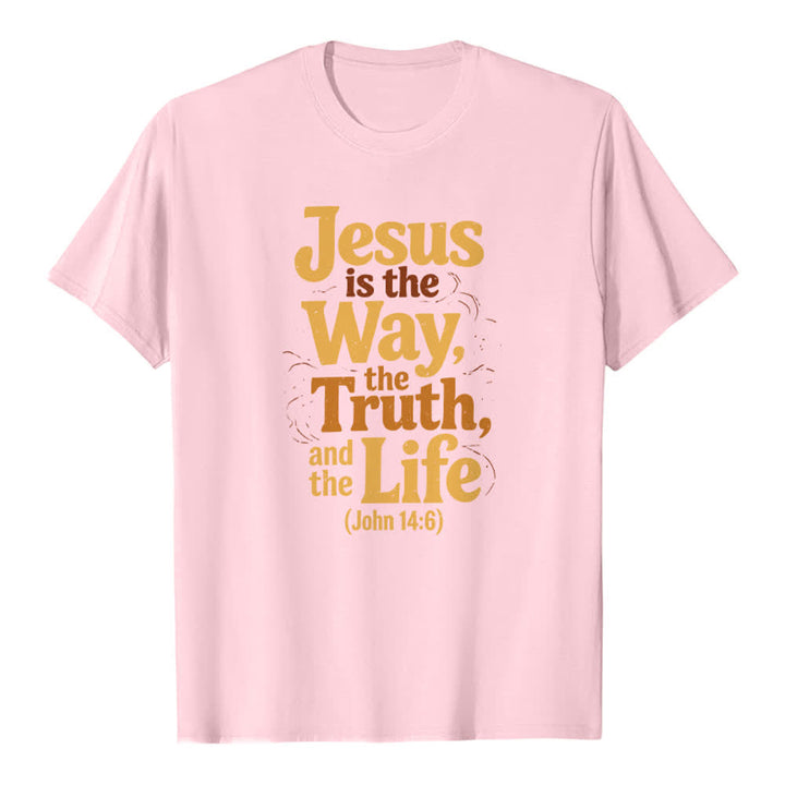 Christianartworkshop Jesus ist der Weg, die Wahrheit, das Leben – Premium-T-Shirt - Rosa - 2XL - image 1