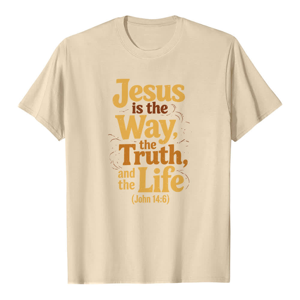 Christianartworkshop Jesus ist der Weg, die Wahrheit, das Leben – Premium-T-Shirt - Beige - 2XL - image 0