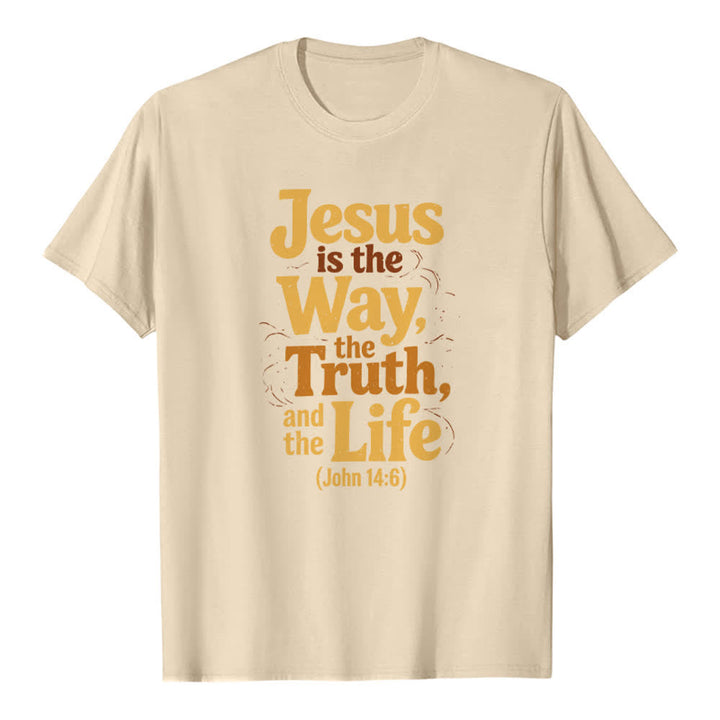 Christianartworkshop Jesus ist der Weg, die Wahrheit, das Leben – Premium-T-Shirt - Beige - 2XL - image 0