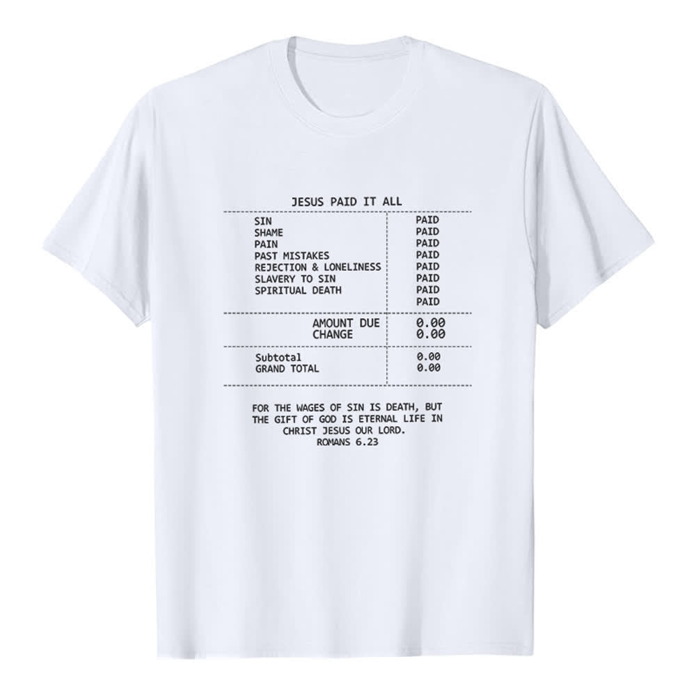 Christianartworkshop Jesus hat alles bezahlt – Premium-T-Shirt mit Quittung - Weiß - 2XL - image 7