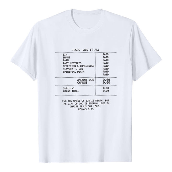 Christianartworkshop Jesus hat alles bezahlt – Premium-T-Shirt mit Quittung - Weiß - 2XL - image 7