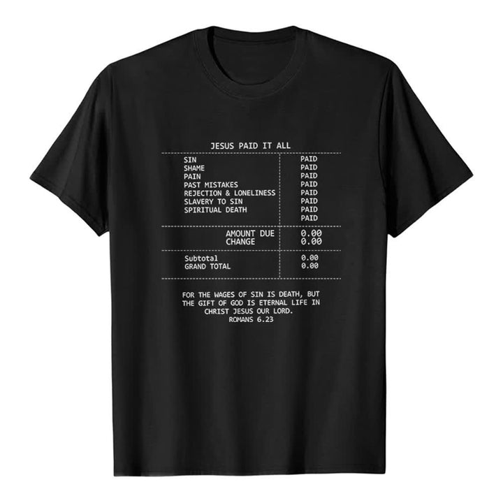 Christianartworkshop Jesus hat alles bezahlt – Premium-T-Shirt mit Quittung - Schwarz - 2XL - image 8