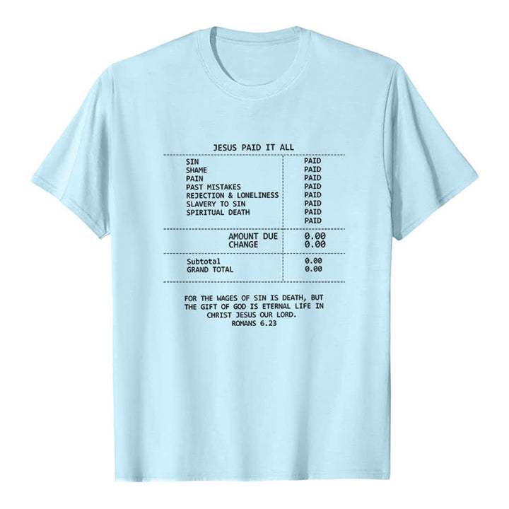 Christianartworkshop Jesus hat alles bezahlt – Premium-T-Shirt mit Quittung - Blau - 2XL - image 5