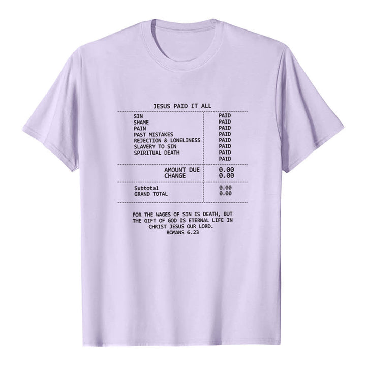 Christianartworkshop Jesus hat alles bezahlt – Premium-T-Shirt mit Quittung - Lila - 2XL - image 2