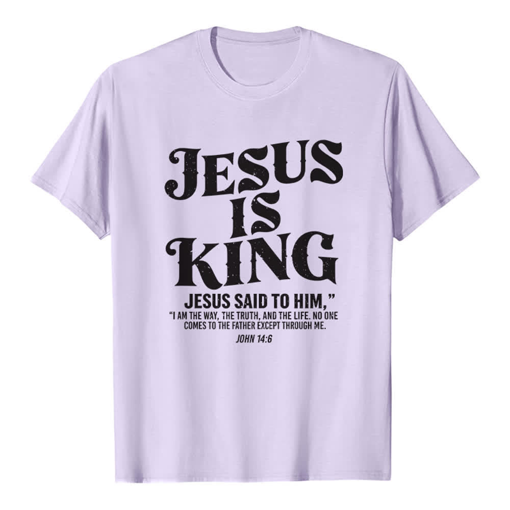 Christianartworkshop Jesus ist König – Johannes 14,6 – Premium-T-Shirt - Lila - 2XL - image 2