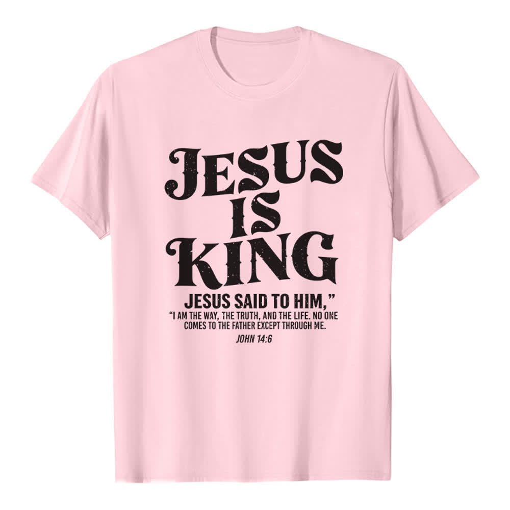Christianartworkshop Jesus ist König – Johannes 14,6 – Premium-T-Shirt - Rosa - 2XL - image 1