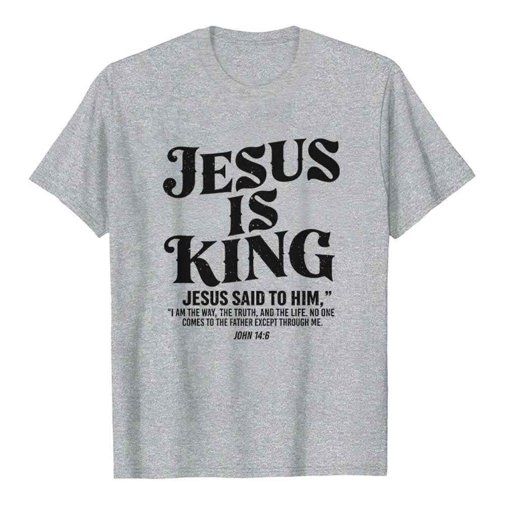 Christianartworkshop Jesus ist König – Johannes 14,6 – Premium-T-Shirt - Grau - 2XL - image 7