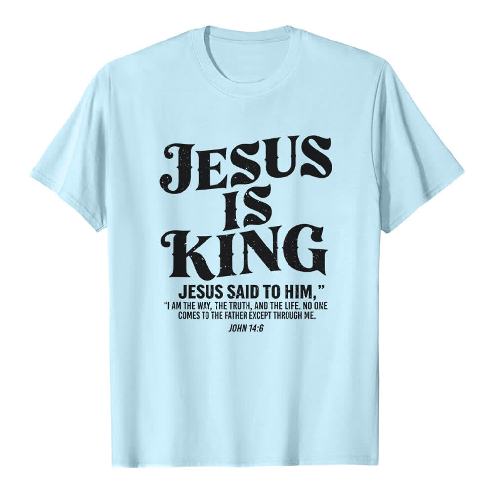 Christianartworkshop Jesus ist König – Johannes 14,6 – Premium-T-Shirt - Blau - 2XL - image 4