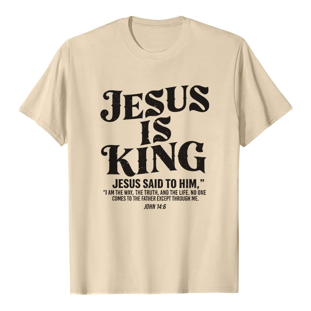 Christianartworkshop Jesus ist König – Johannes 14,6 – Premium-T-Shirt - Beige - 2XL - image 5