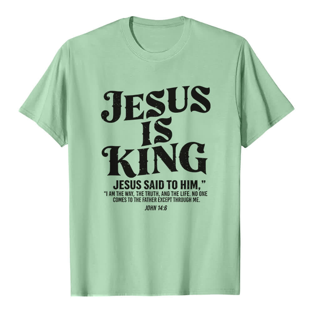 Christianartworkshop Jesus ist König – Johannes 14,6 – Premium-T-Shirt - Hellgrün - 2XL - image 3