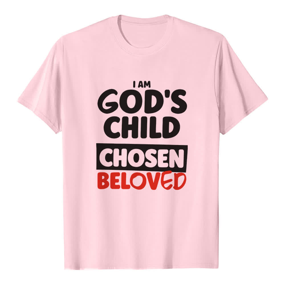 Christianartworkshop Retro-T-Shirt mit auffälliger Typografie und dem Aufdruck „God's Child“ (Premium). - Rosa - 2XL - image 1