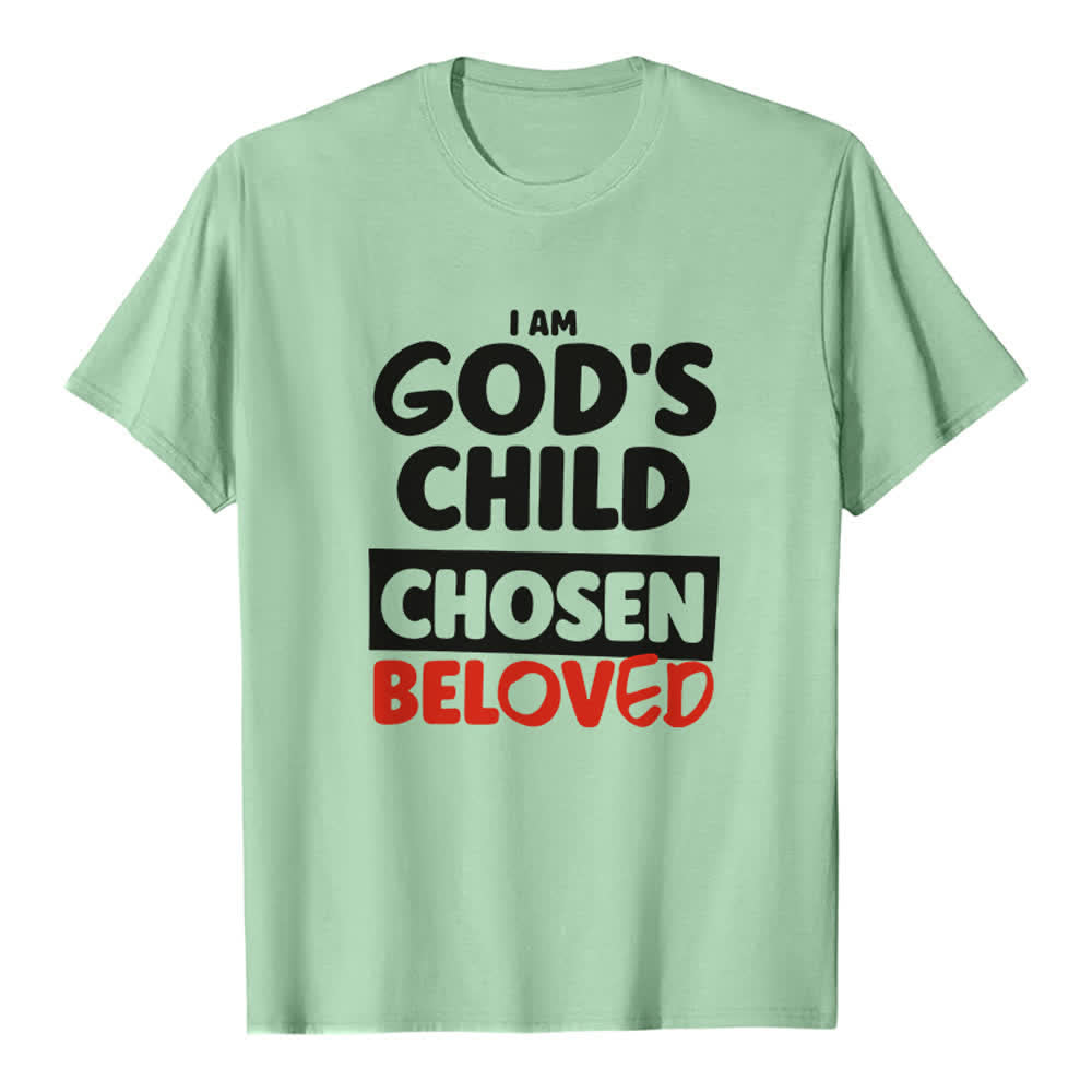 Christianartworkshop Retro-T-Shirt mit auffälliger Typografie und dem Aufdruck „God's Child“ (Premium). - Hellgrün - 2XL - image 3