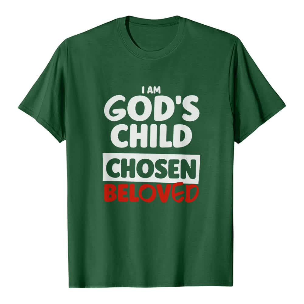Christianartworkshop Retro-T-Shirt mit auffälliger Typografie und dem Aufdruck „God's Child“ (Premium). - Dunkelgrün - 2XL - image 4