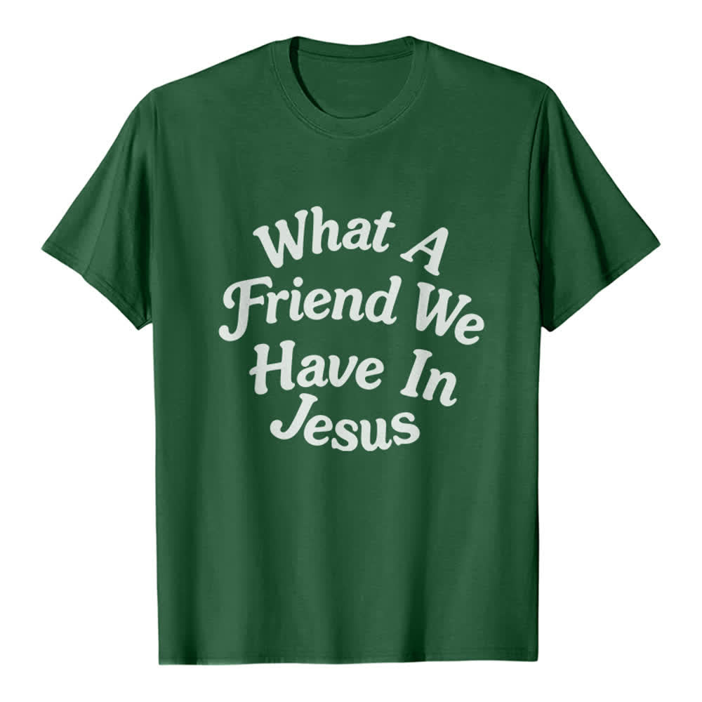 Christianartworkshop Was für ein Freund wir in Jesus haben – Premium-T-Shirt - Dunkelgrün - 2XL - image 3
