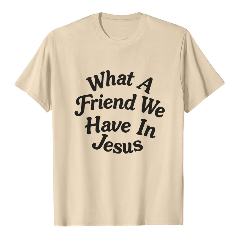 Christianartworkshop Was für ein Freund wir in Jesus haben – Premium-T-Shirt - Beige - 2XL - image 5