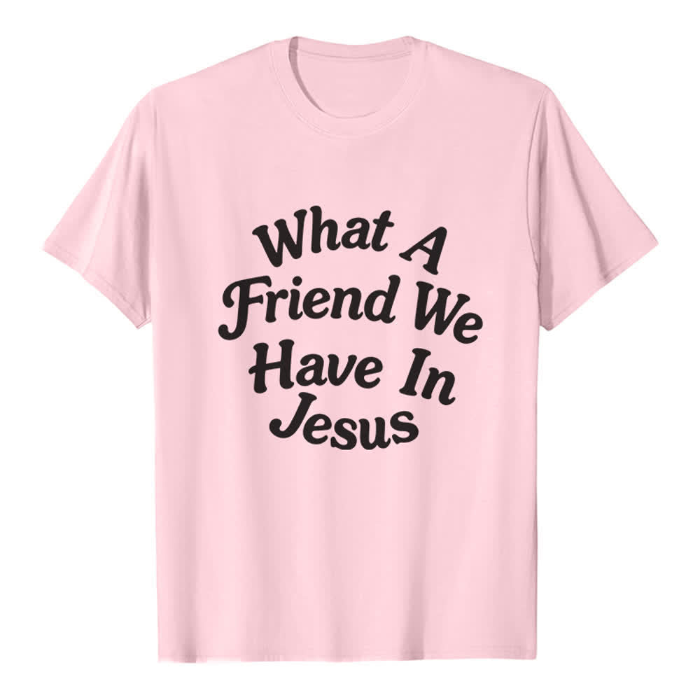 Christianartworkshop Was für ein Freund wir in Jesus haben – Premium-T-Shirt - Rosa - 2XL - image 1