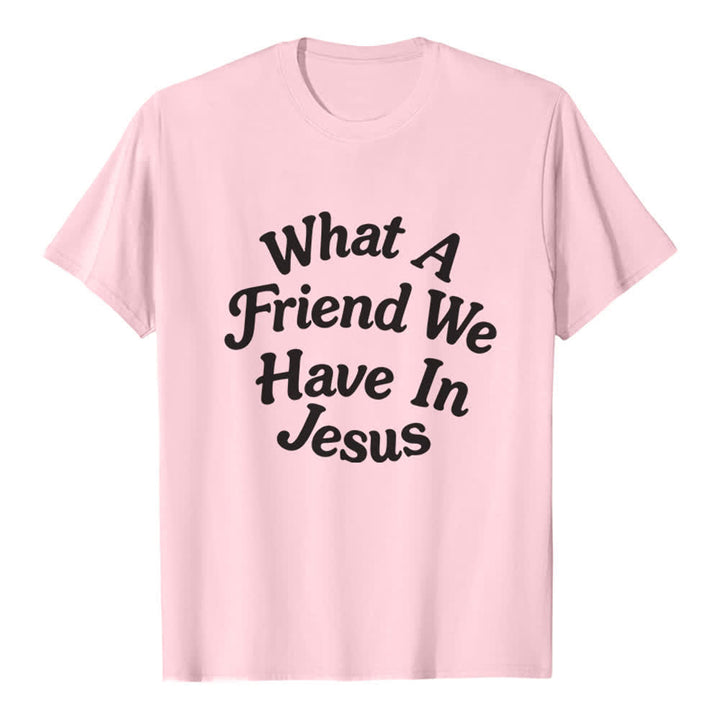 Christianartworkshop Was für ein Freund wir in Jesus haben – Premium-T-Shirt - Rosa - 2XL - image 1