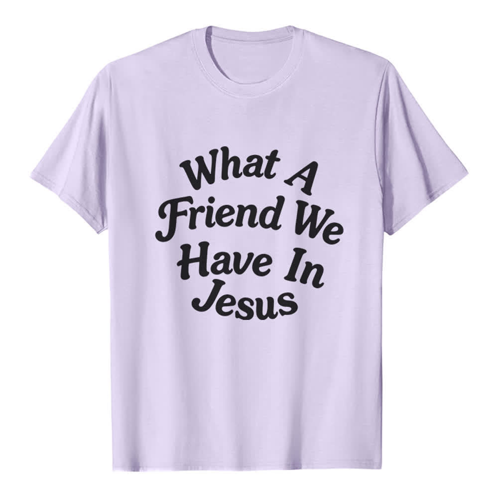 Christianartworkshop Was für ein Freund wir in Jesus haben – Premium-T-Shirt - Lila - 2XL - image 2