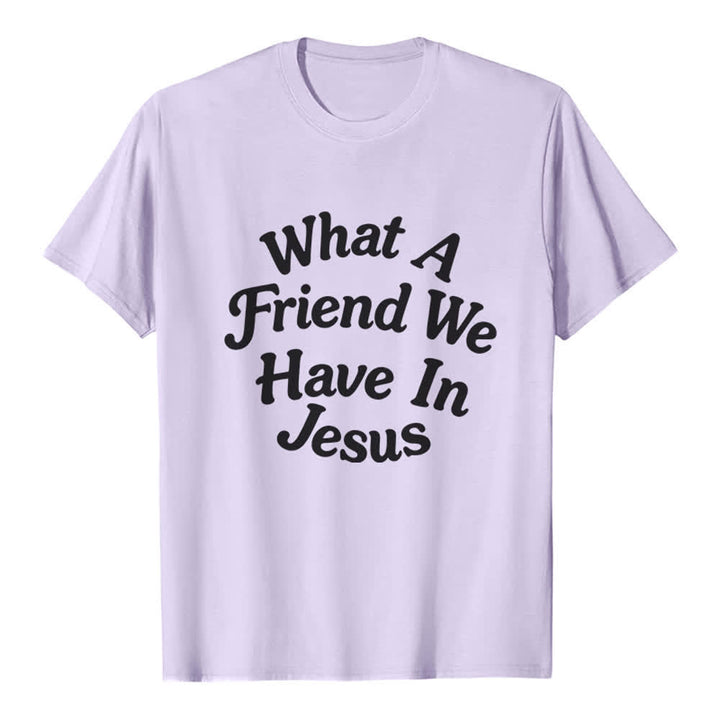 Christianartworkshop Was für ein Freund wir in Jesus haben – Premium-T-Shirt - Lila - 2XL - image 2