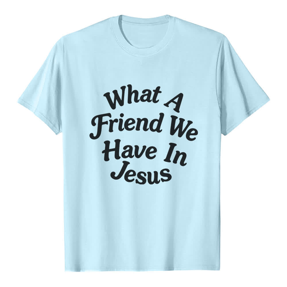 Christianartworkshop Was für ein Freund wir in Jesus haben – Premium-T-Shirt - Blau - 2XL - image 4