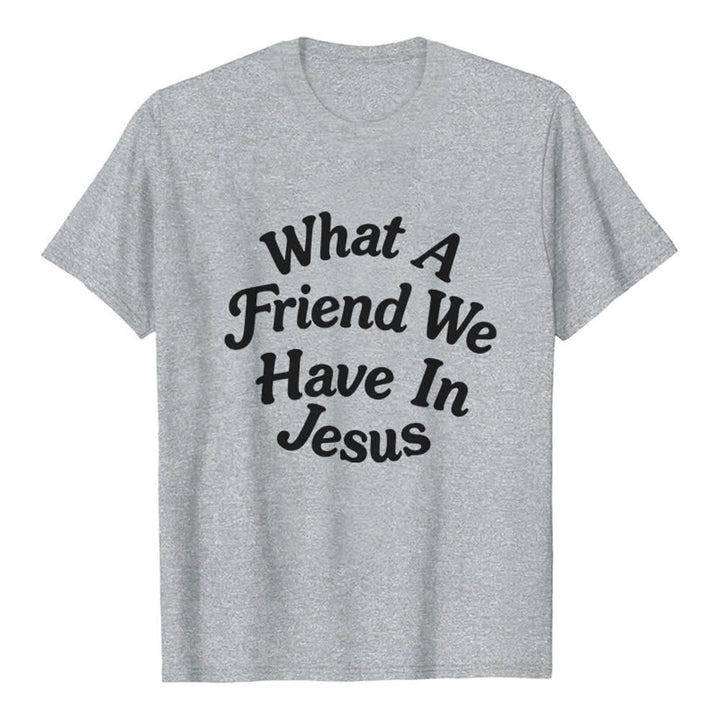 Christianartworkshop Was für ein Freund wir in Jesus haben – Premium-T-Shirt - Grau - 2XL - image 7