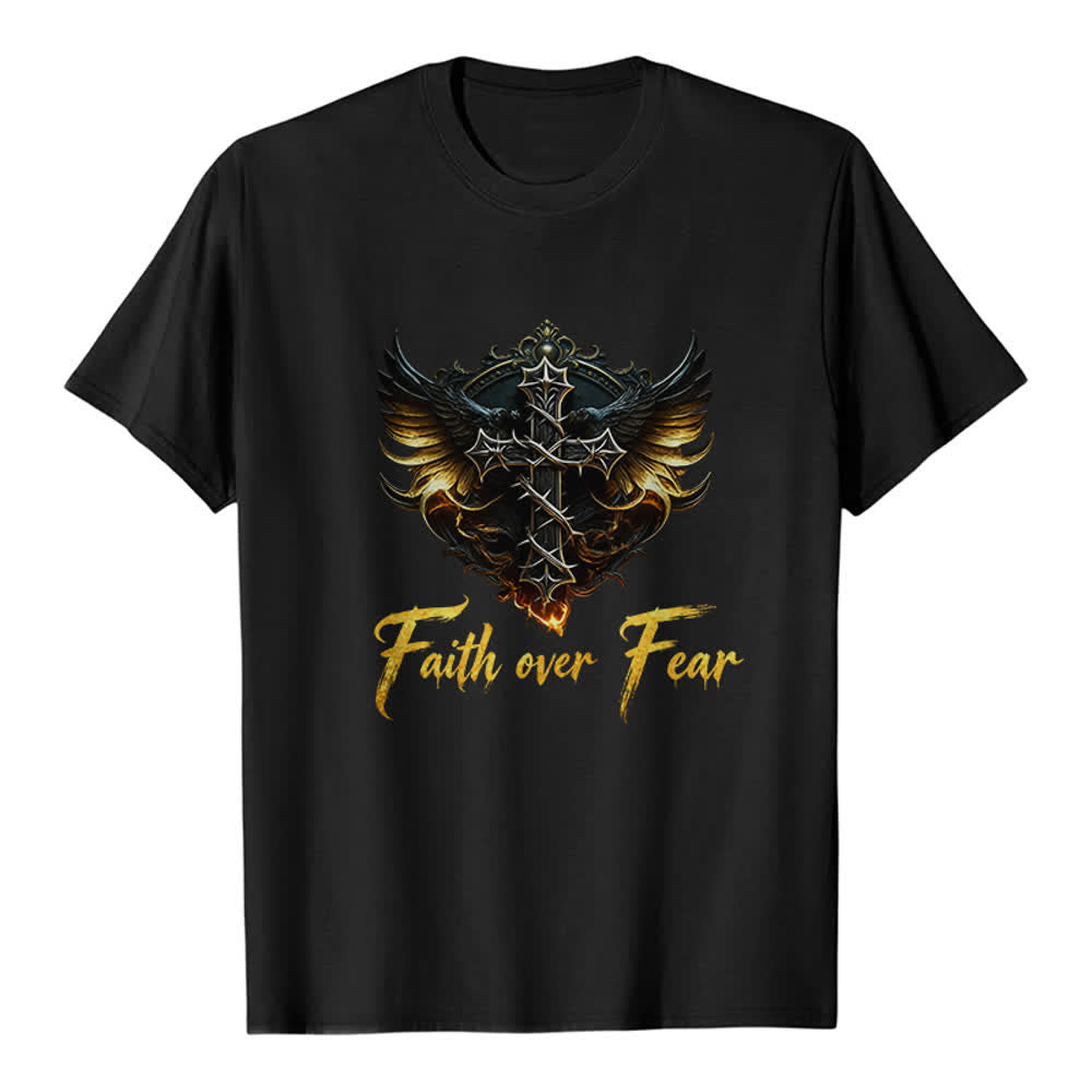 Christianartworkshop Flügel des Glaubens – Glaube statt Angst – Premium-T-Shirt - Schwarz - 2XL - image 8