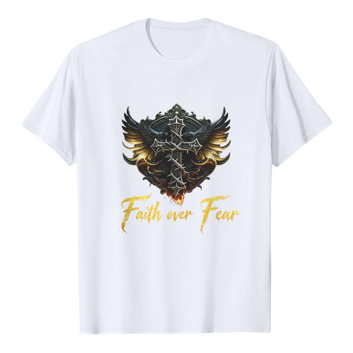 Christianartworkshop Flügel des Glaubens – Glaube statt Angst – Premium-T-Shirt - Weiß - 2XL - image 0