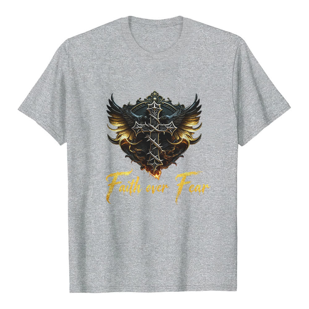 Christianartworkshop Flügel des Glaubens – Glaube statt Angst – Premium-T-Shirt - Grau - 2XL - image 7