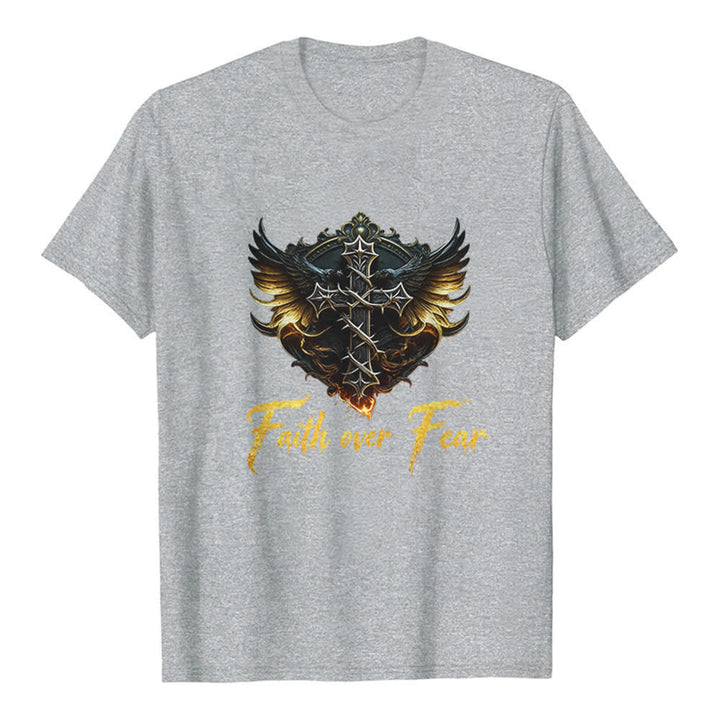 Christianartworkshop Flügel des Glaubens – Glaube statt Angst – Premium-T-Shirt - Grau - 2XL - image 7