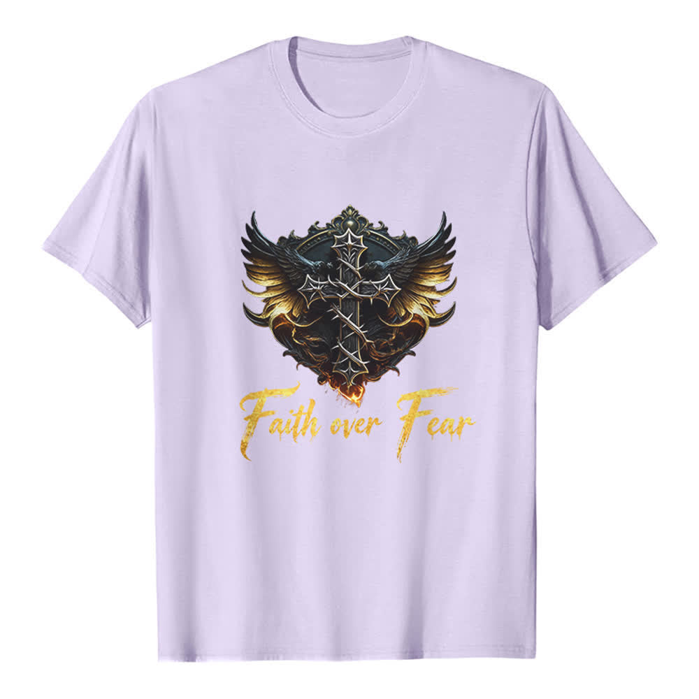 Christianartworkshop Flügel des Glaubens – Glaube statt Angst – Premium-T-Shirt - Lila - 2XL - image 2