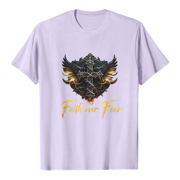 Christianartworkshop Flügel des Glaubens – Glaube statt Angst – Premium-T-Shirt - Lila - 2XL - image 2