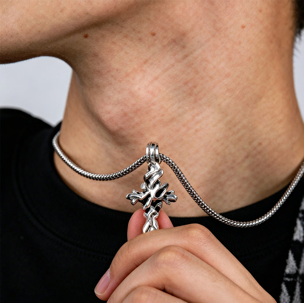 Christianartworkshop 925 Sterling Silber Vintage & Minimalist Kreuzkette: Ein zeitloses Symbol spiritueller Hingabe - image 1