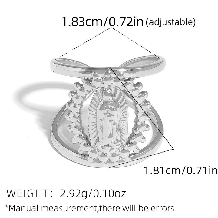 Christianartworkshop Dreifarbiger Hohlrahmen-Ring „Unsere Liebe Frau“: Ein Symbol göttlichen Lichts und göttlicher Hingabe - Silber - image 7