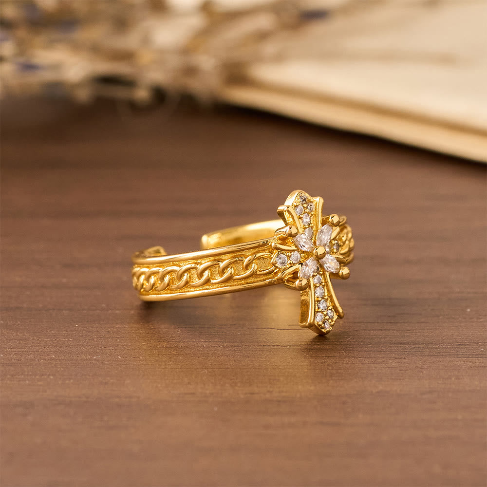Christianartworkshop Zirkonkreuz-Emaille-Fleur-de-Lis-Ringset: Symbol göttlicher Reinheit und Erlösung - image 9