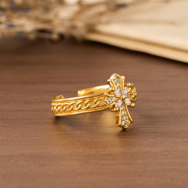 Christianartworkshop Zirkonkreuz-Emaille-Fleur-de-Lis-Ringset: Symbol göttlicher Reinheit und Erlösung - image 9