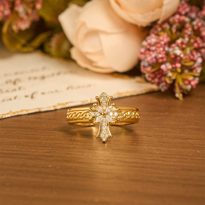 Christianartworkshop Zirkonkreuz-Emaille-Fleur-de-Lis-Ringset: Symbol göttlicher Reinheit und Erlösung - image 5