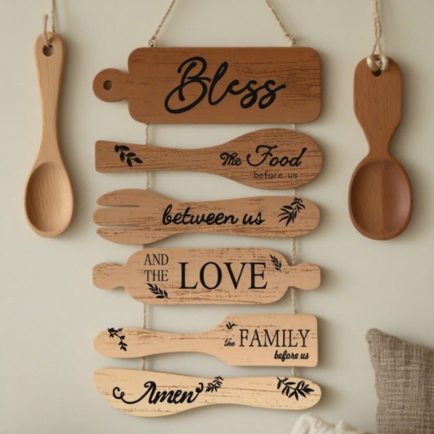 Christianartworkshop Rustikale Wandbilder aus Holz mit Segenssprüchen in vier Stilen: Ein Symbol für familiären Glauben und Gemeinschaft - D - image 8
