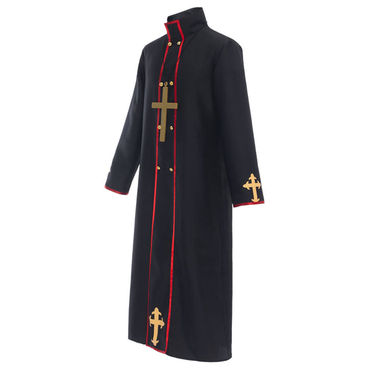 Christianartworkshop Zweireihige Priesterrobe mit goldenem Kreuz und rotem Besatz - image 4