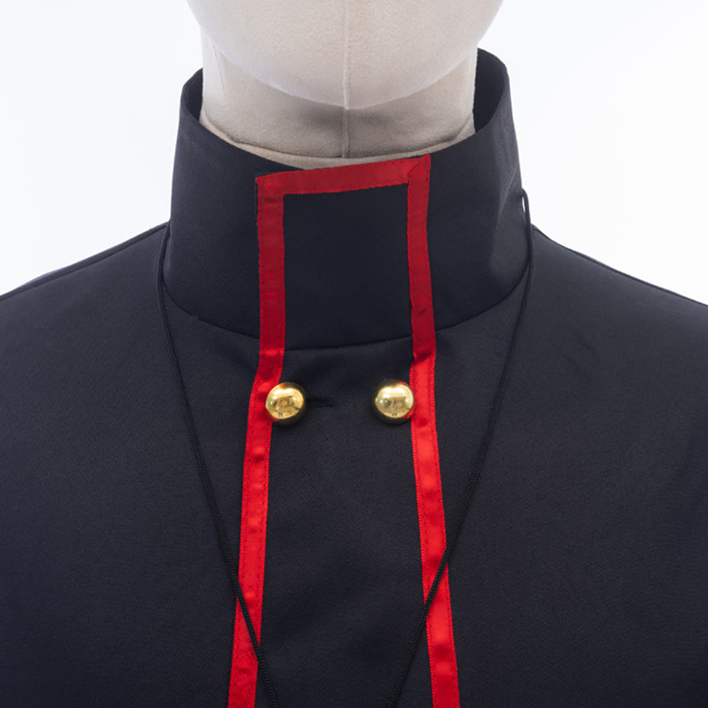 Christianartworkshop Zweireihige Priesterrobe mit goldenem Kreuz und rotem Besatz - image 5