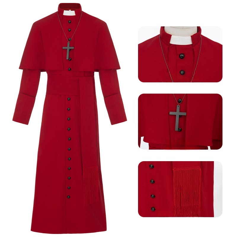 Christianartworkshop Mehrfarbige zeremonielle römische Soutane-Kassock: Ästhetik mittelalterlicher Priester - image 16