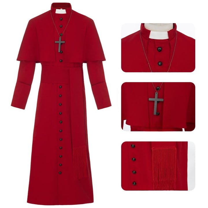 Christianartworkshop Mehrfarbige zeremonielle römische Soutane-Kassock: Ästhetik mittelalterlicher Priester - image 16