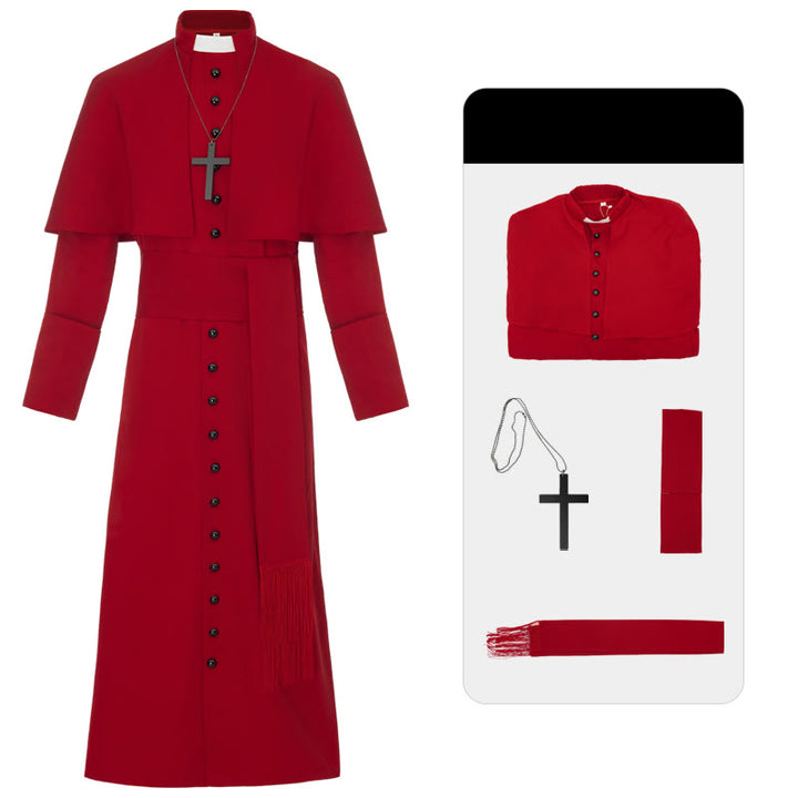 Christianartworkshop Mehrfarbige zeremonielle römische Soutane-Kassock: Ästhetik mittelalterlicher Priester - image 20