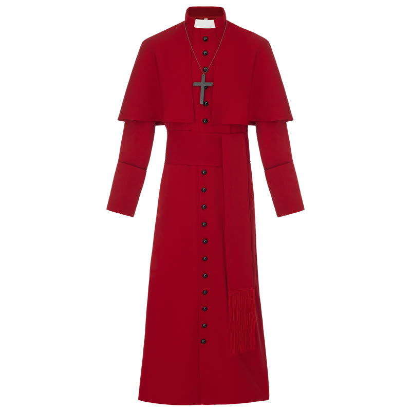 Christianartworkshop Mehrfarbige zeremonielle römische Soutane-Kassock: Ästhetik mittelalterlicher Priester - Rot - 3XL - image 13