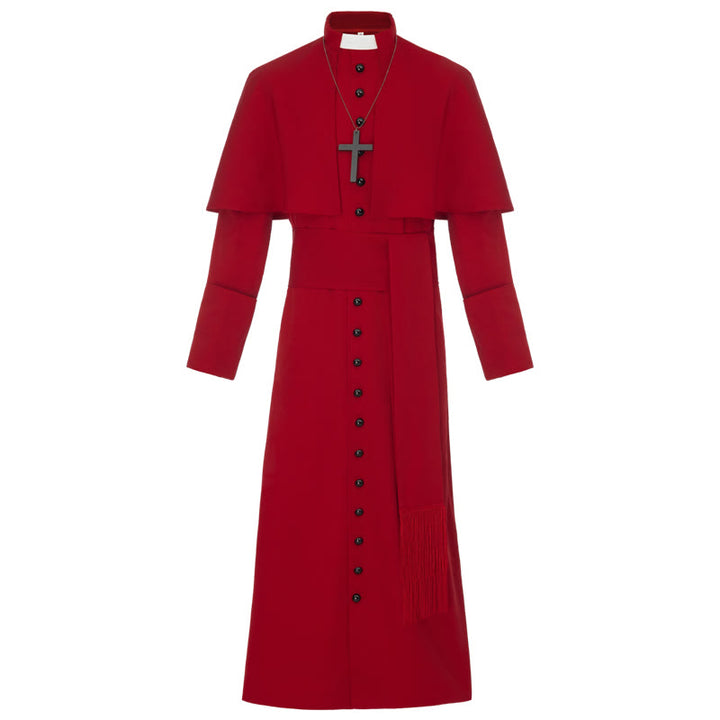 Christianartworkshop Mehrfarbige zeremonielle römische Soutane-Kassock: Ästhetik mittelalterlicher Priester - Rot - 3XL - image 13