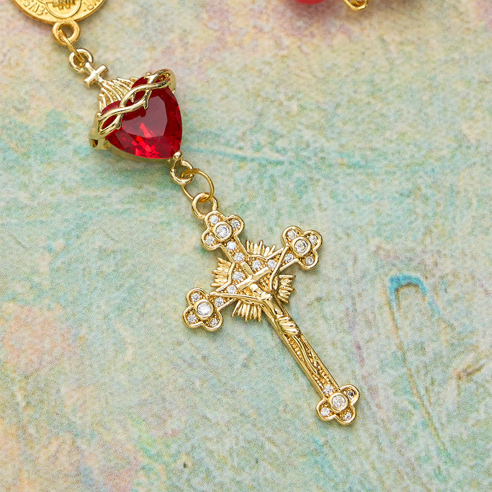 Christianartworkshop Rosenkranz des Heiligen Herzens Jesu für den heiligen Benedikt: Symbol göttlicher Inbrunst und göttlichen Schutzes - image 9