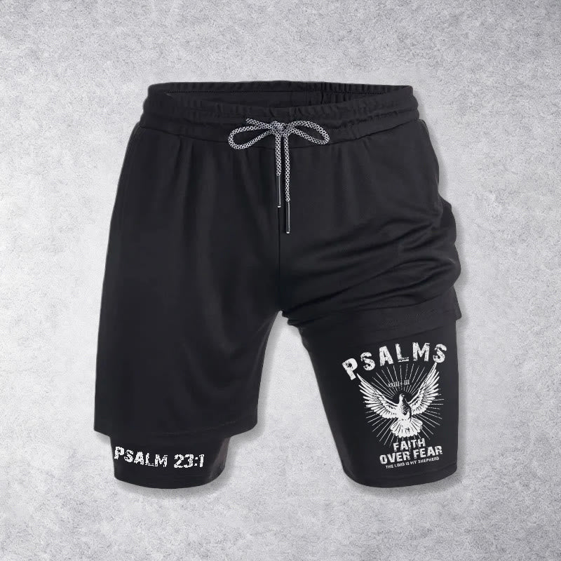 Christianartworkshop Psalm 23:1 Glaube statt Furcht Eagle Performance Shorts - Schwarz - 3XL - image 9