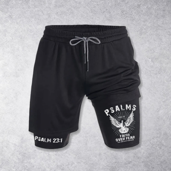 Christianartworkshop Psalm 23:1 Glaube statt Furcht Eagle Performance Shorts - Schwarz - 3XL - image 9