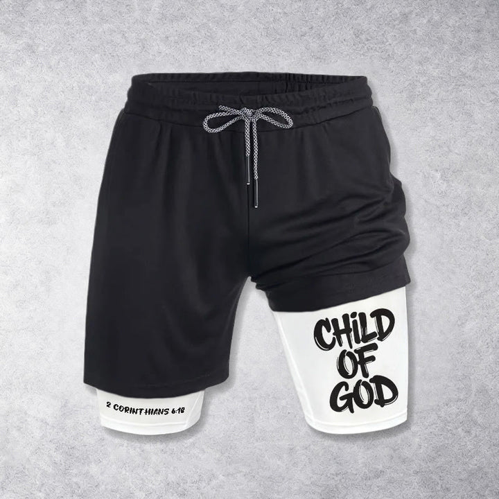 Christianartworkshop 2 Korinther 6,18 Kind Gottes Performance Shorts - Weiß - 3XL - image 9