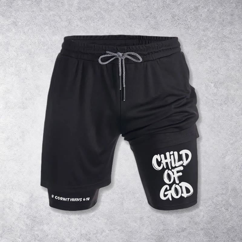 Christianartworkshop 2 Korinther 6,18 Kind Gottes Performance Shorts - Schwarz - 3XL - image 0