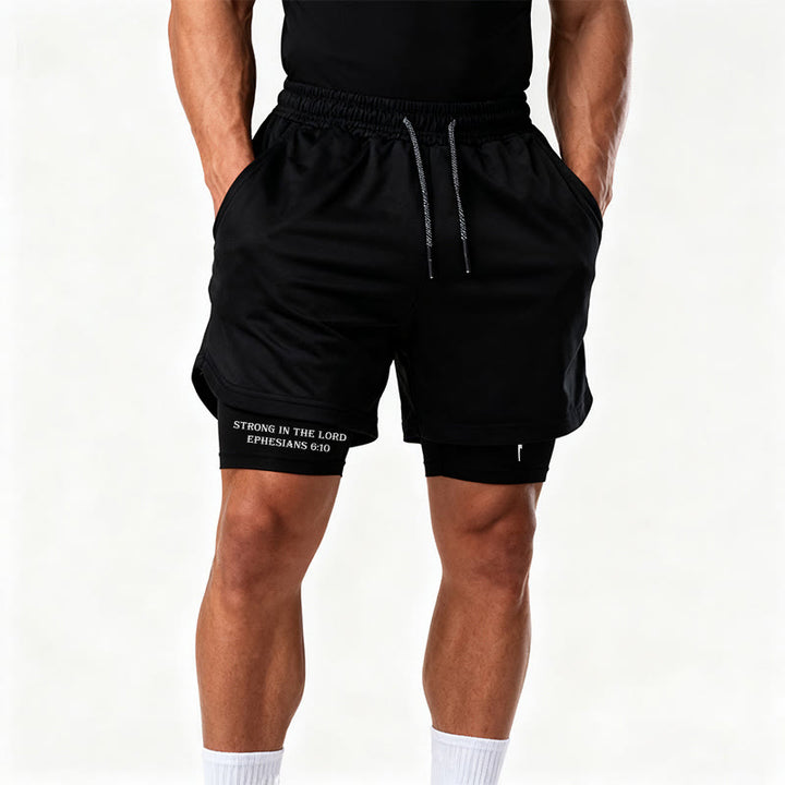 Christianartworkshop Epheser 6,10 Stark im Herrn Langhantel Cross Performance Shorts - image 11